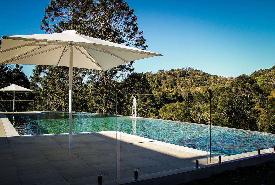 Frameless glass pool barrier in Brisbane