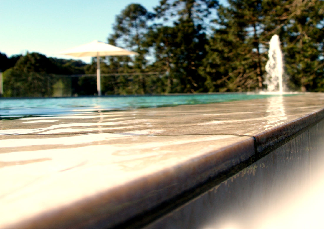 Concrete pool and landscaped surrounds near Brisbane